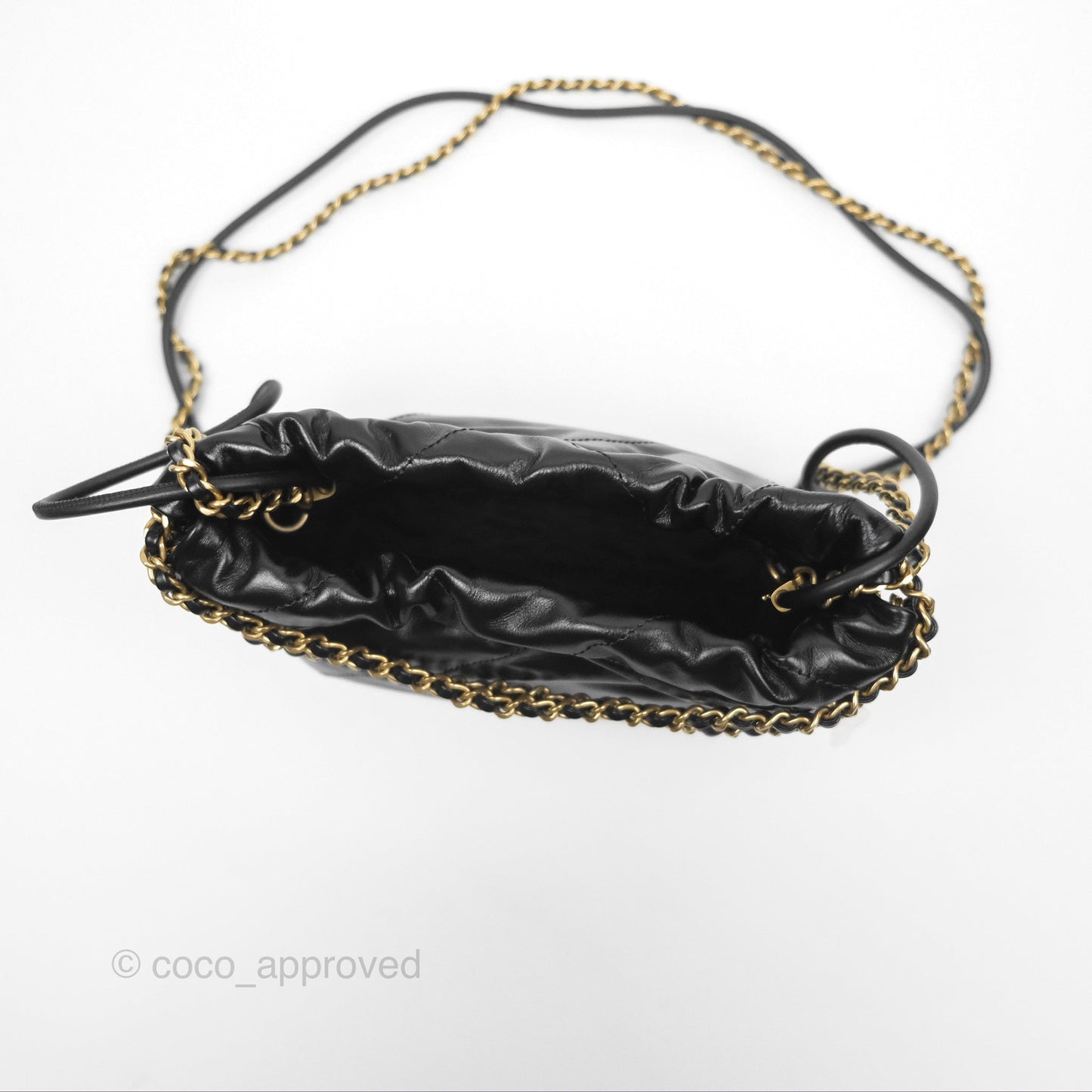 Chanel 22 Mini Bag Black Crumpled Calfskin