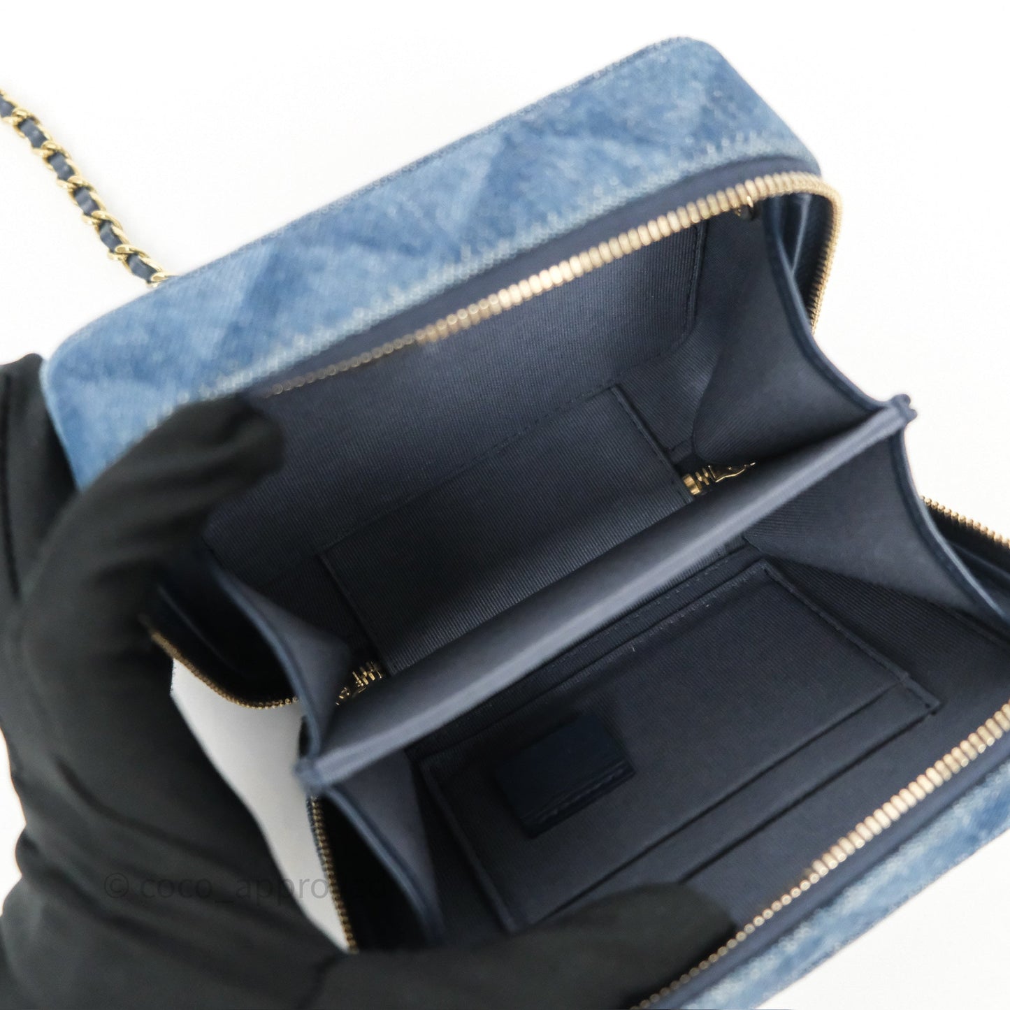 Chanel Camera Bag Quilted Denim Gold Hardware