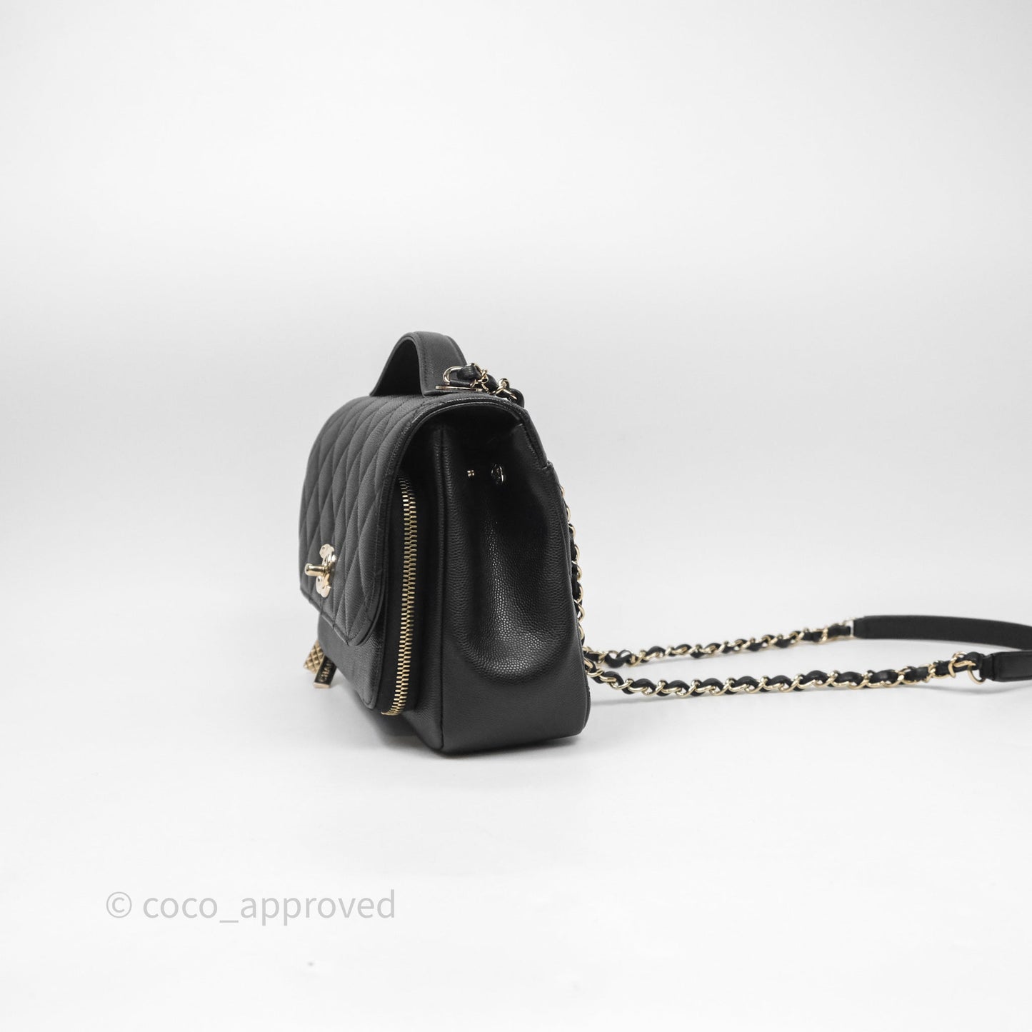Chanel Quilted Medium Business Affinity Flap Black Caviar Gold Hardware