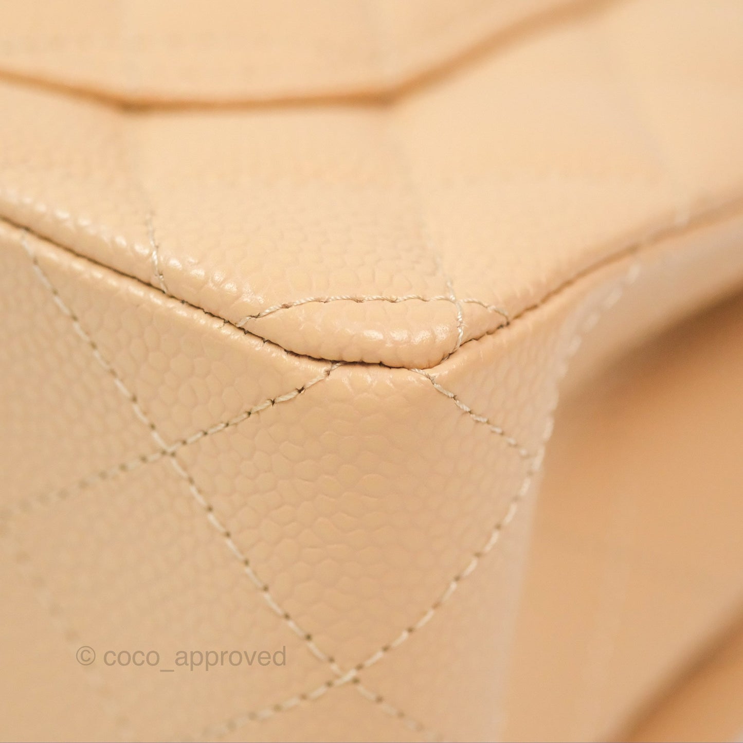 Chanel Small Quilted Classic Flap Beige Caviar Gold Hardware