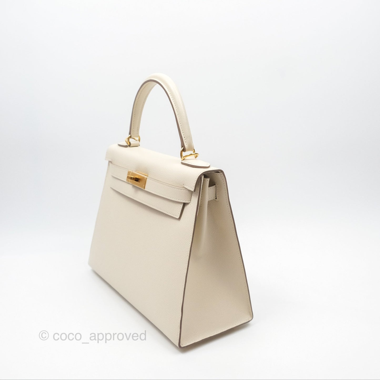 Hermès Kelly 28 Sellier Craie 10 Epsom Gold Hardware