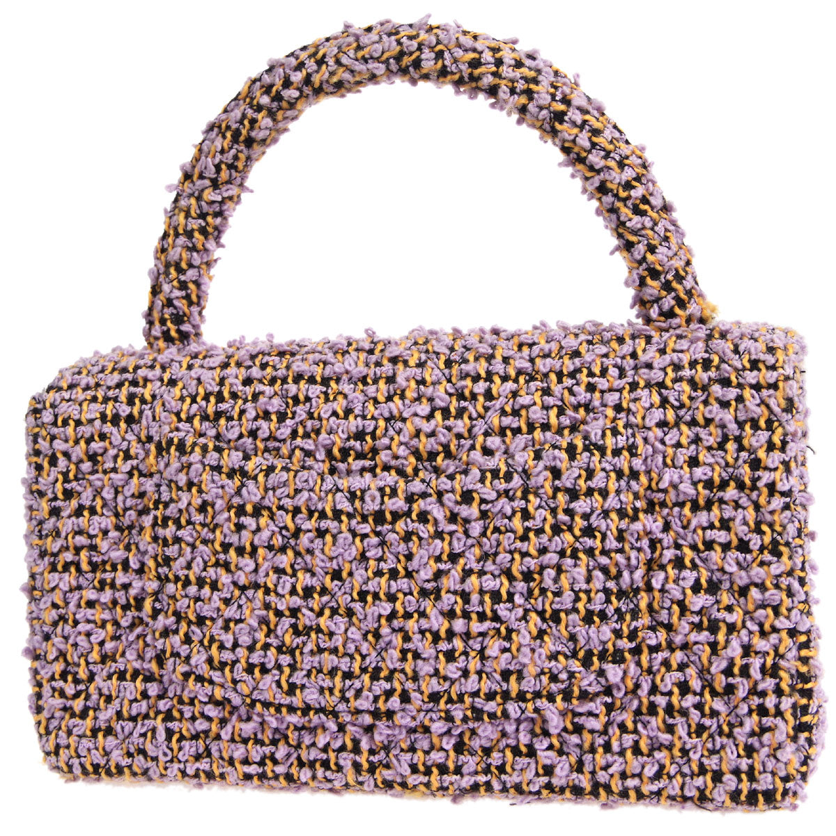 Luxury Chanel 1994-1996 * Classic Single Flap Medium Handbag Purple Tweed