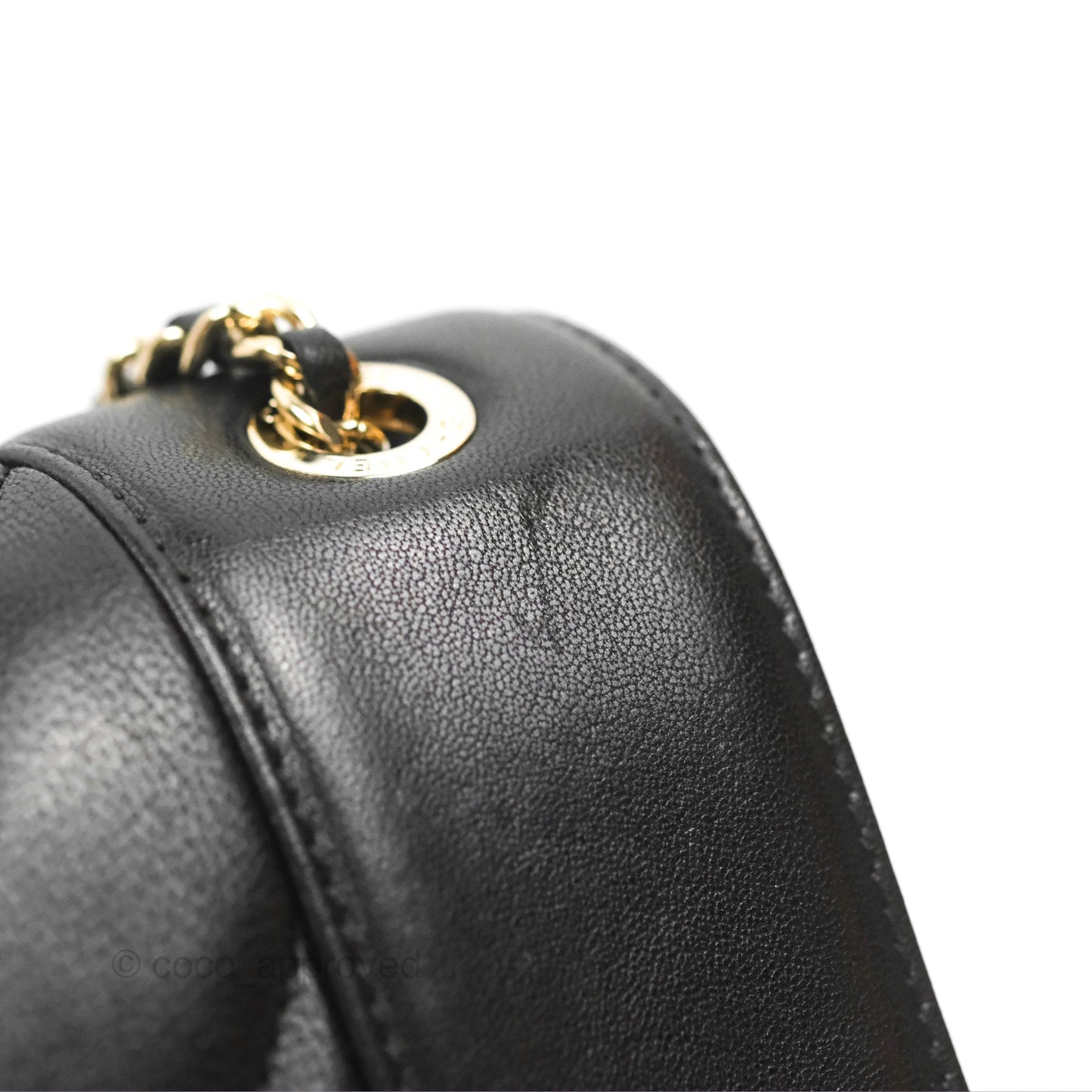 Chanel Chevron Mademoiselle Flap Bag Black Sheepskin Gold Hardware