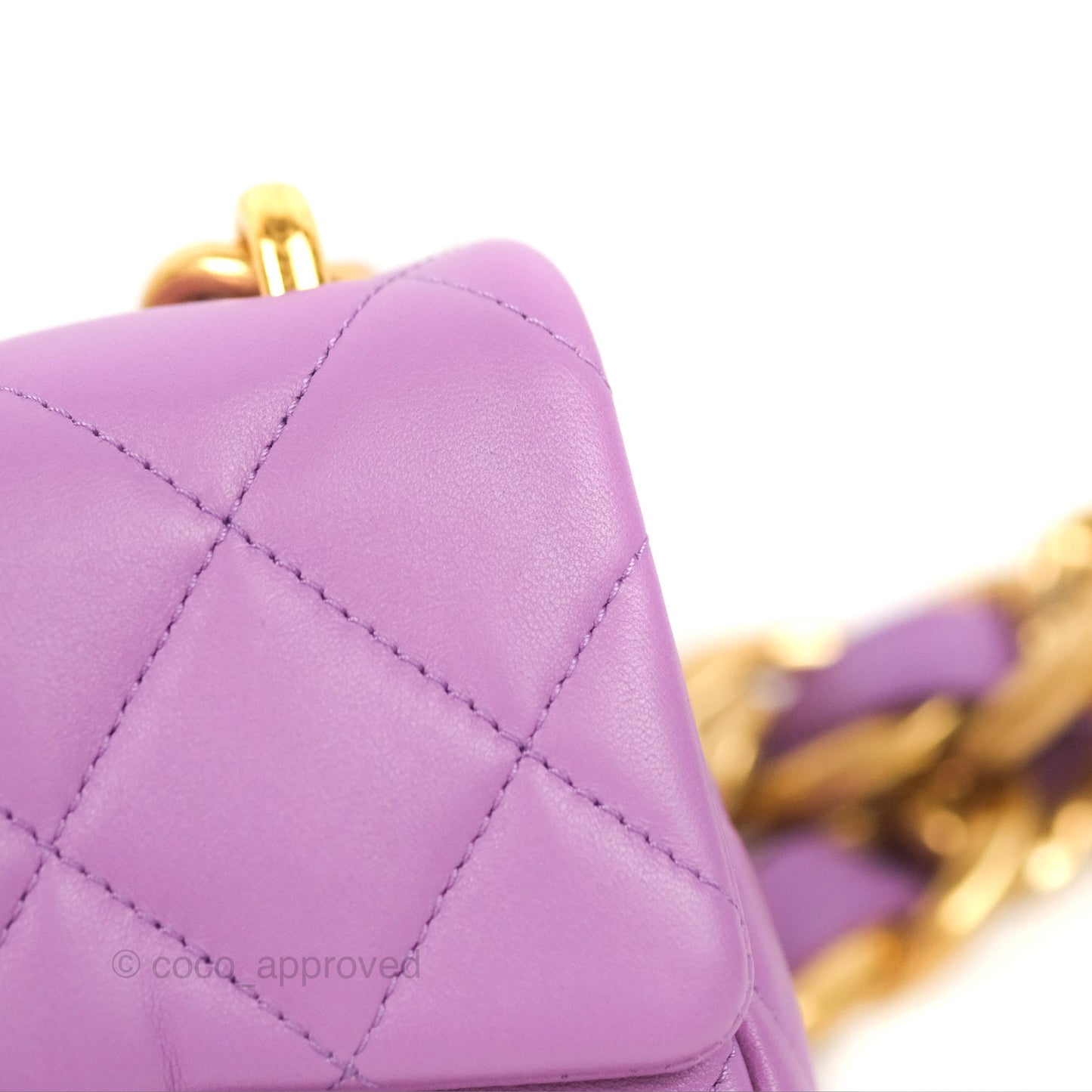 Chanel Quilted Mini CC Funky Town Flap Purple Lambskin Gold Hardware