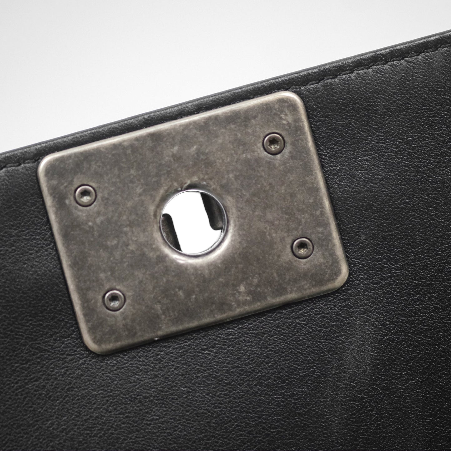 Chanel Small Boy Black Calfskin Ruthenium Hardware