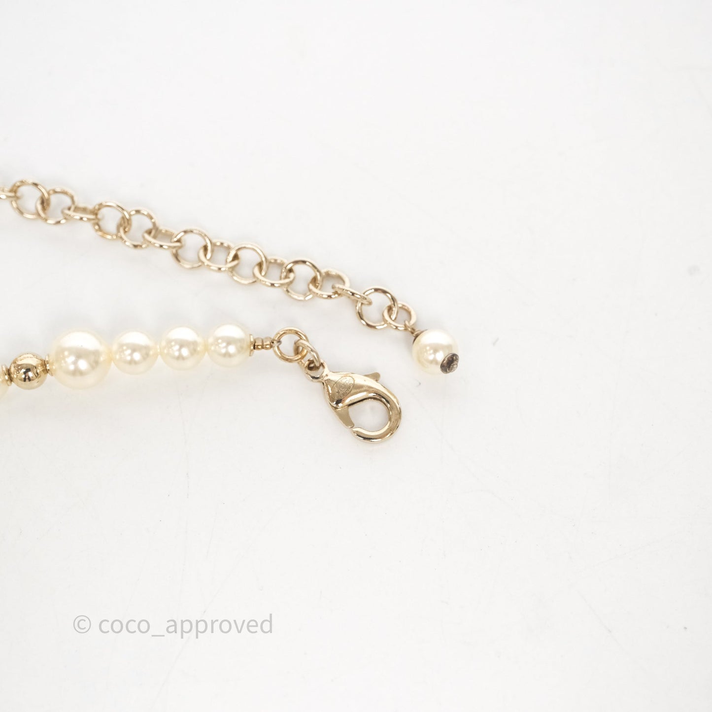 Chanel Crystal CC Star Pearl Choker Gold Tone 23A