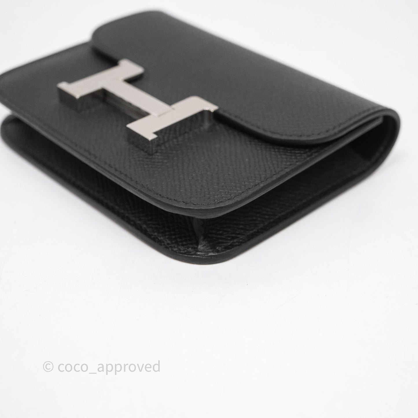 Hermès Constance Slim Wallet Noir 89 Epsom Palladium Hardware