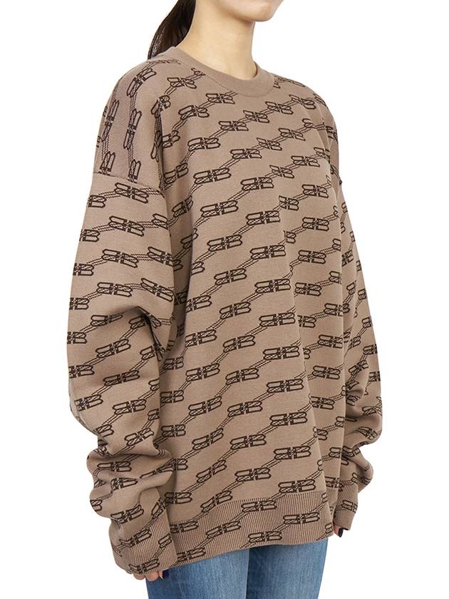 Luxury Balenciaga BB Monogram Sweatshirt Brown