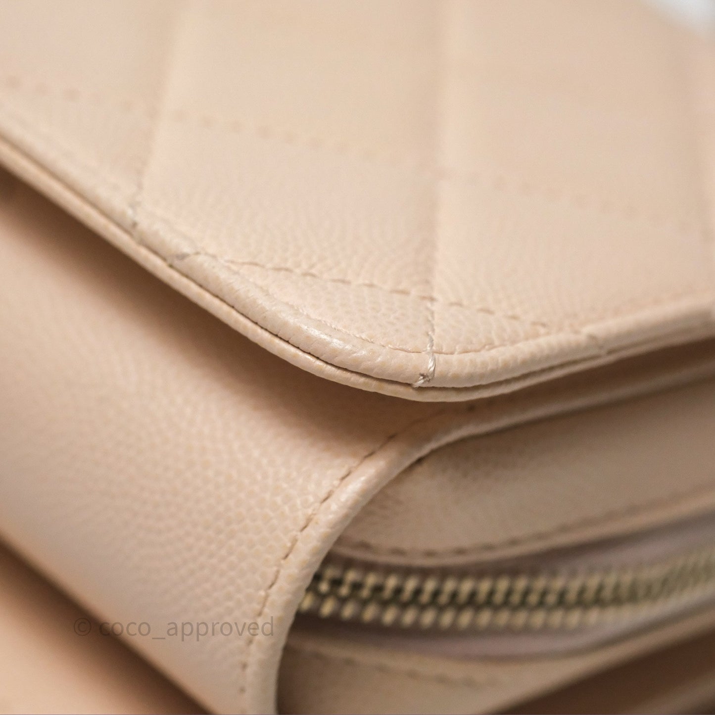 Chanel Quilted Small Like The Wallet Flap Light Beige Pink Caviar Light Gold Hardware 22C