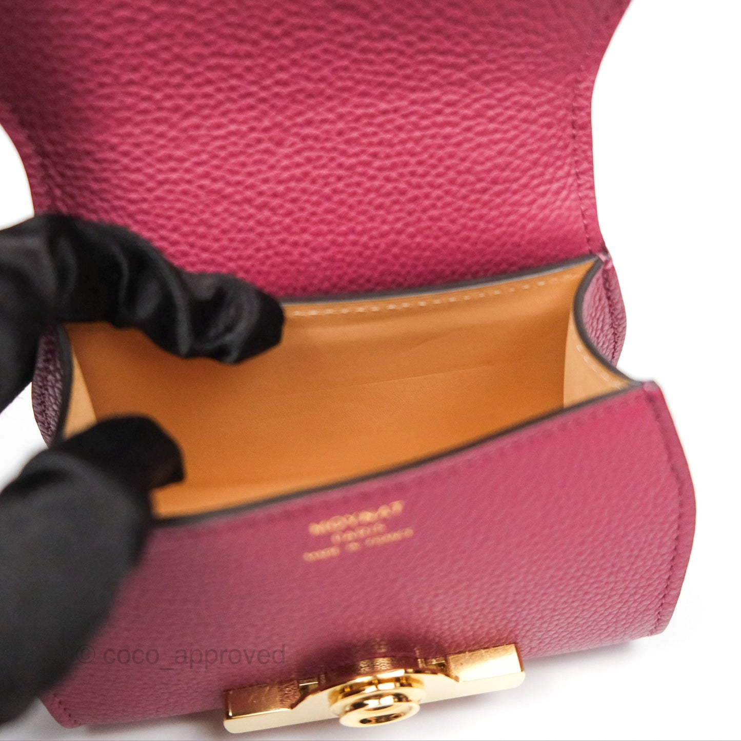 Moynat Réjane Nano Litchi Taurillon Blush Leather