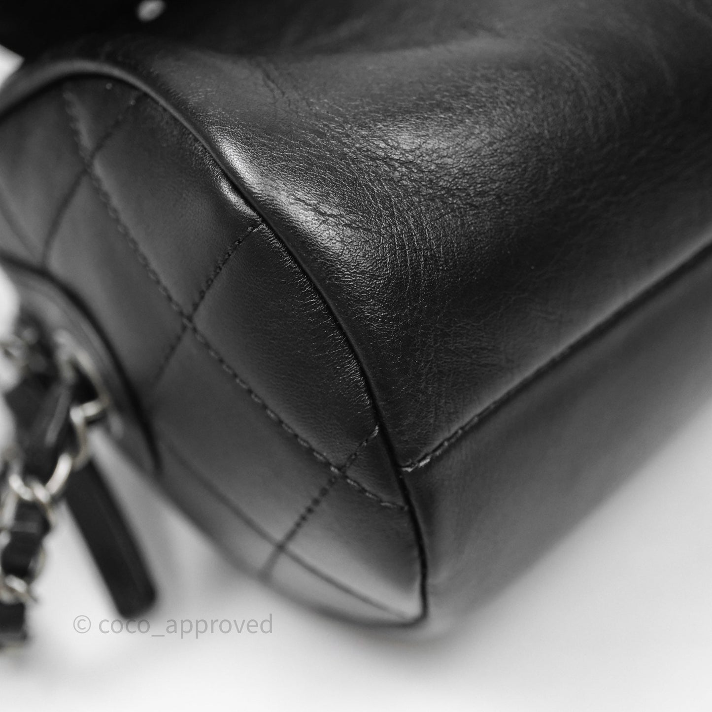 Chanel Logo Bowling Bag Black Calfskin Mixed Hardware