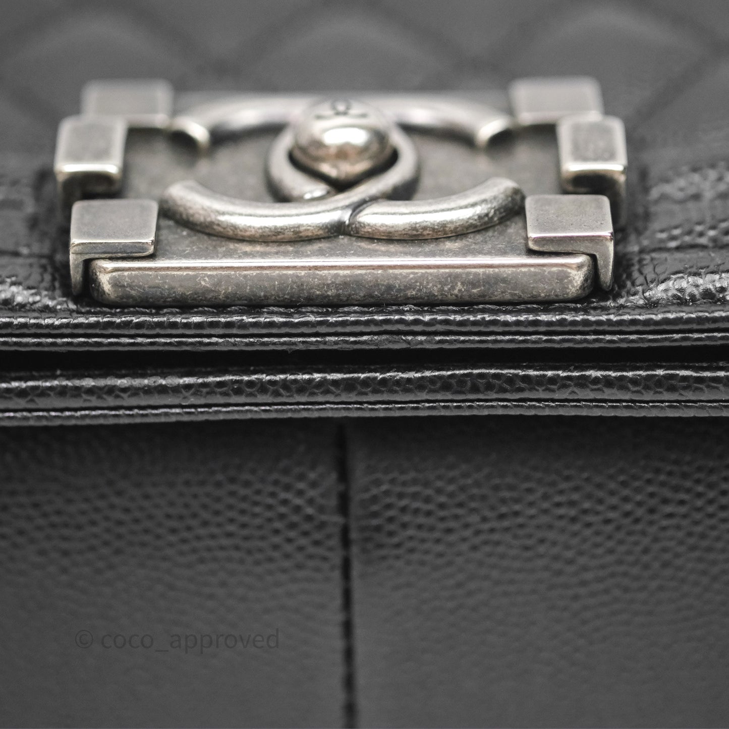 Chanel Quilted Medium Boy Black Caviar Ruthenium Hardware