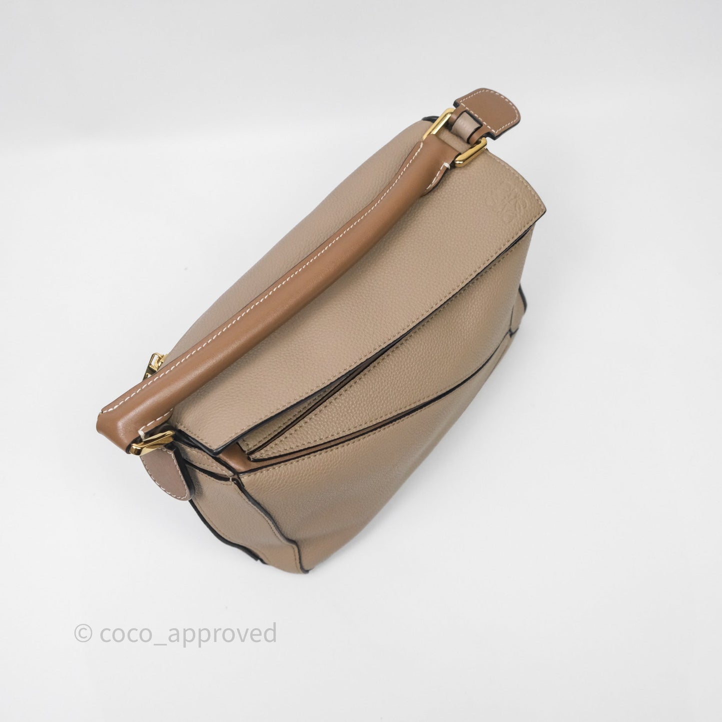 Loewe Small Puzzle Bag Sand Mink Grained Calfskin Gold Hardware