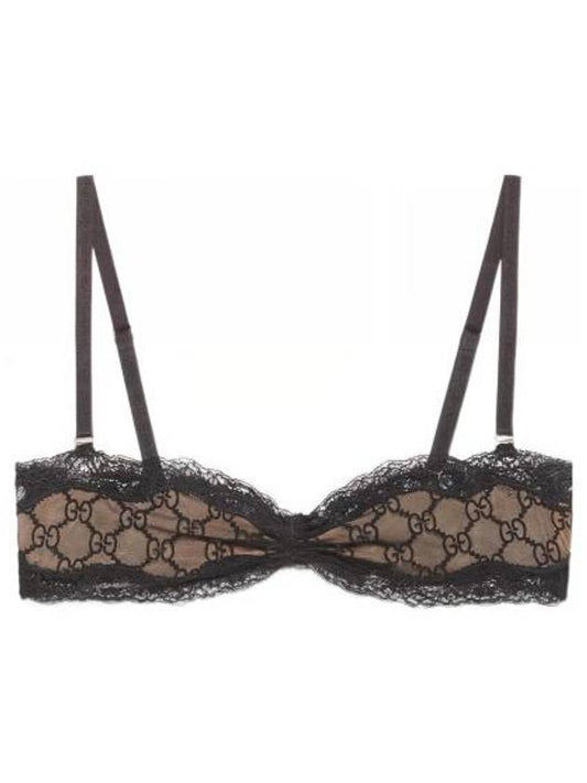 Luxury Gucci Trending 2025 Women's GG Embroidered Thule Bra Black