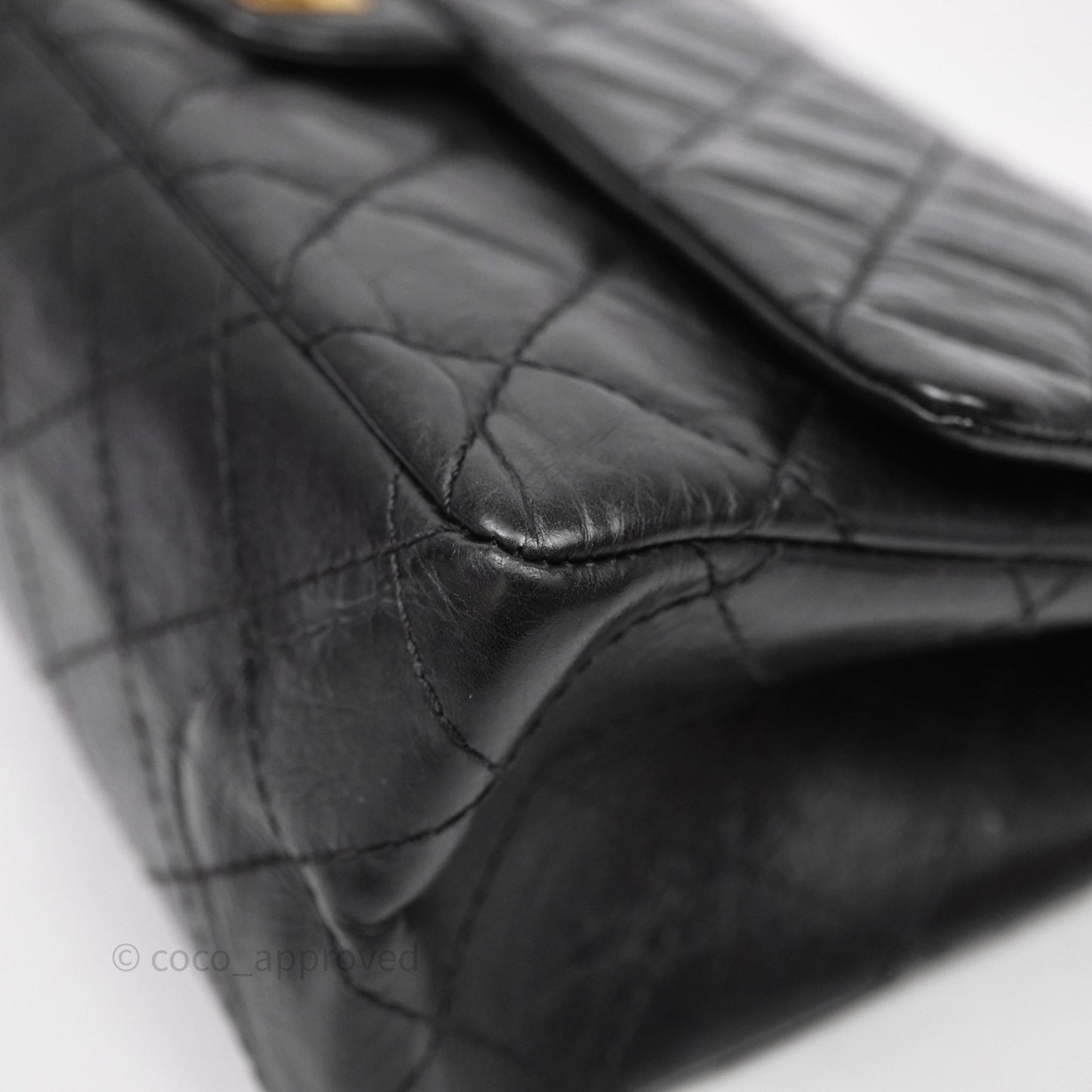 Chanel Quilted 2.55 Reissue 226 Flap Bag Black Aged Calfskin Gold Hardware