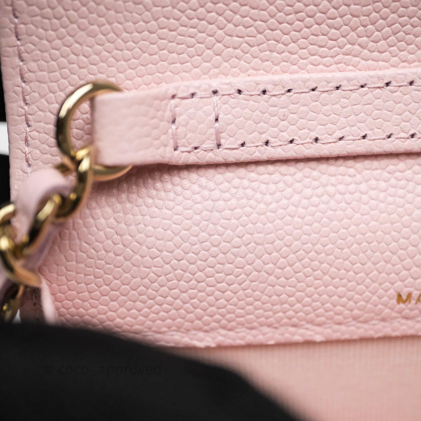 Chanel Mini Wallet With Chain Light Pink Caviar Gold Hardware
