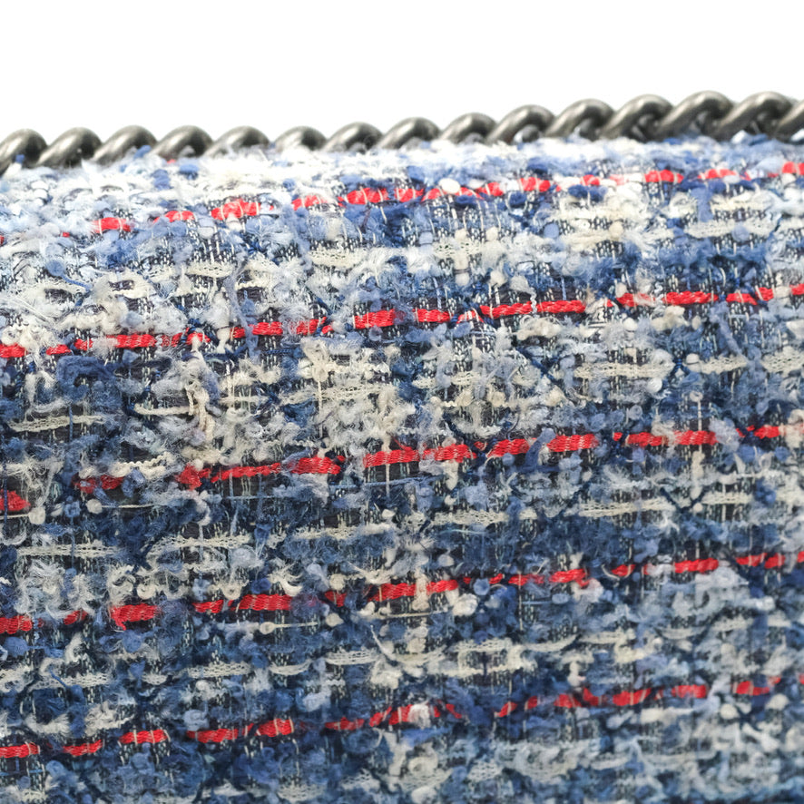 Chanel Medium Boy Blue Denim Tweed Ruthenium Hardware