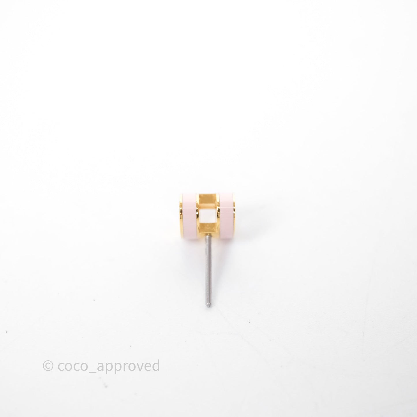 Hermès Mini Pop H Earrings Rose Dragee 5U Gold Hardware