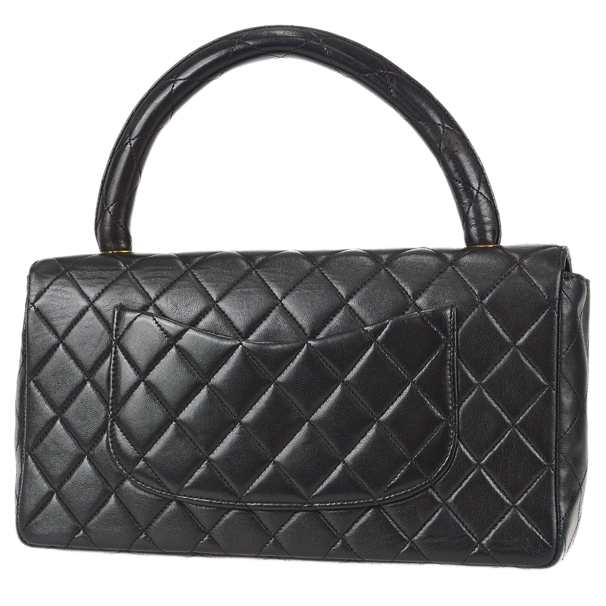 Luxury Chanel 1994 Classic Single Flap Medium Handbag Black Lambskin