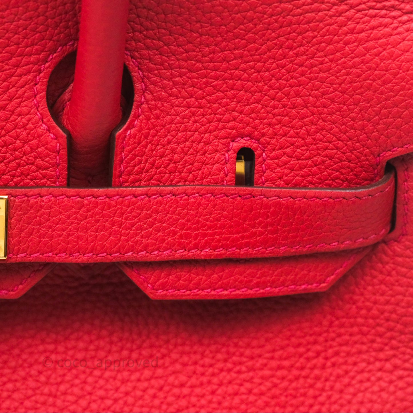 Hermès Birkin 30 Retourne Geranium D5 Togo Gold Hardware
