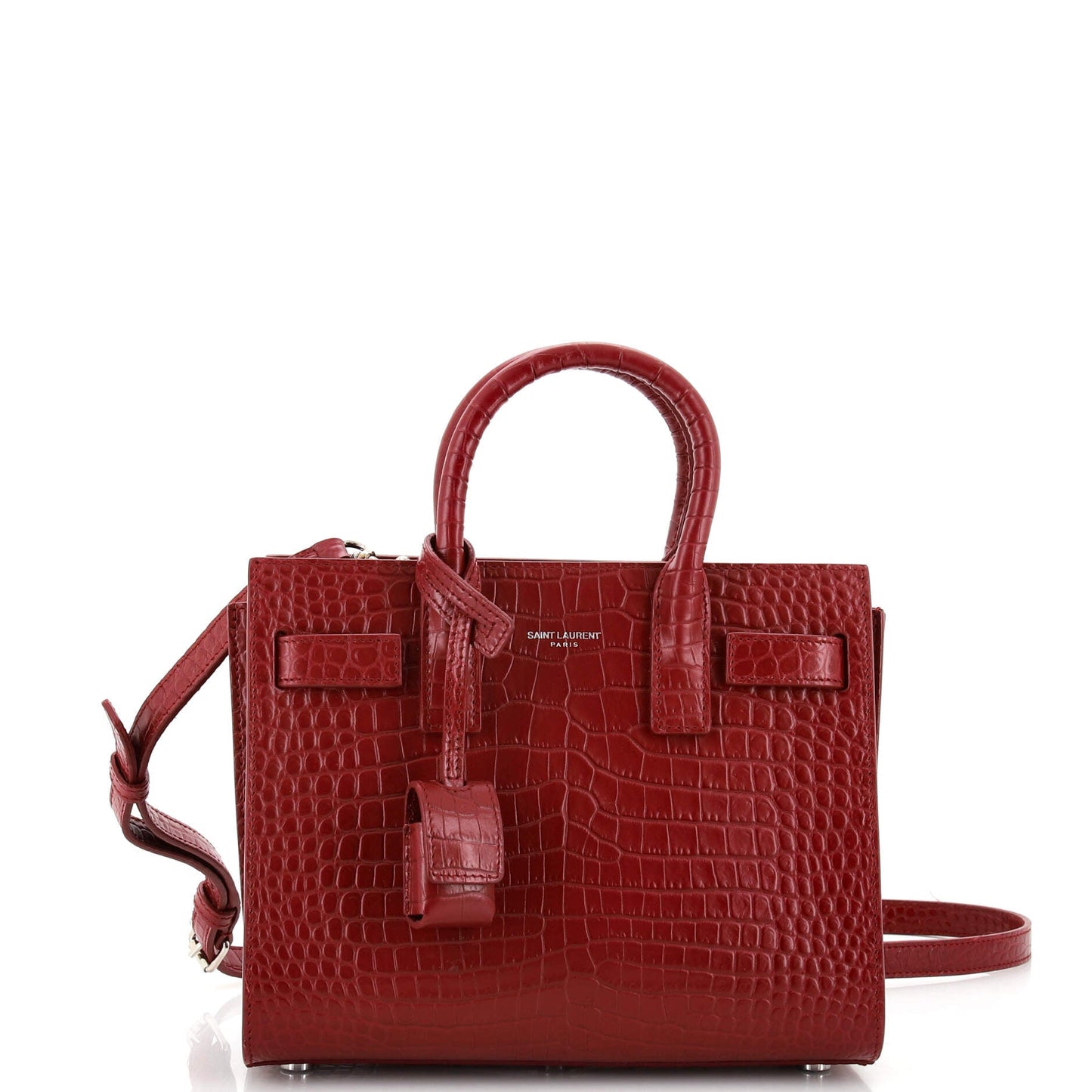 Luxury Saint Laurent Sac de Jour NM Bag Crocodile Embossed Leather Baby