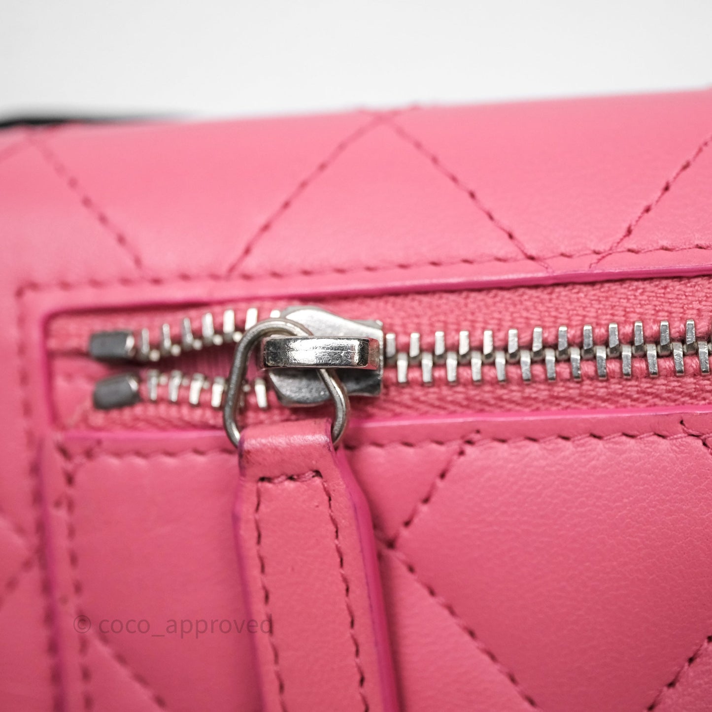 Chanel Classic Flap Wallet Pink Lambskin Silver Hardware