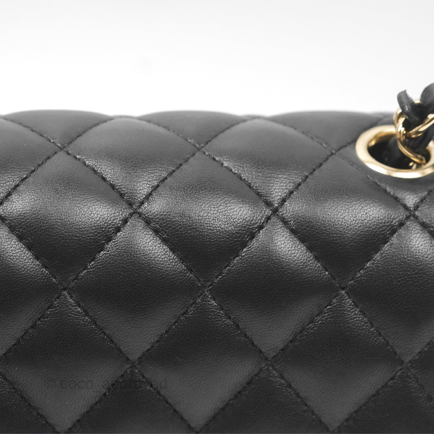 Chanel Mini Square Quilted Black Lambskin Gold Hardware