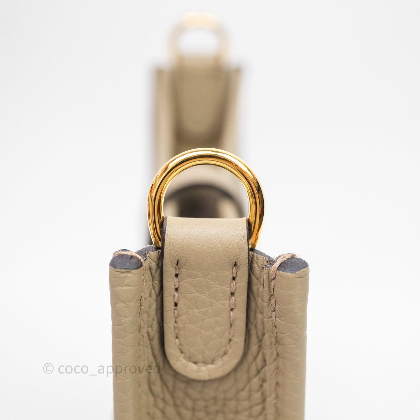 Hermès Mini Evelyne 16 Beige Marfa 8Q Clemence Gold Hardware