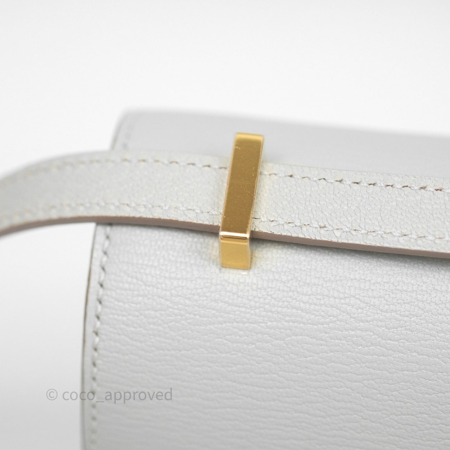 Hermès Constance Mini 18cm Mirror Gris Perle 80 Chevre Mysore Gold Hardware