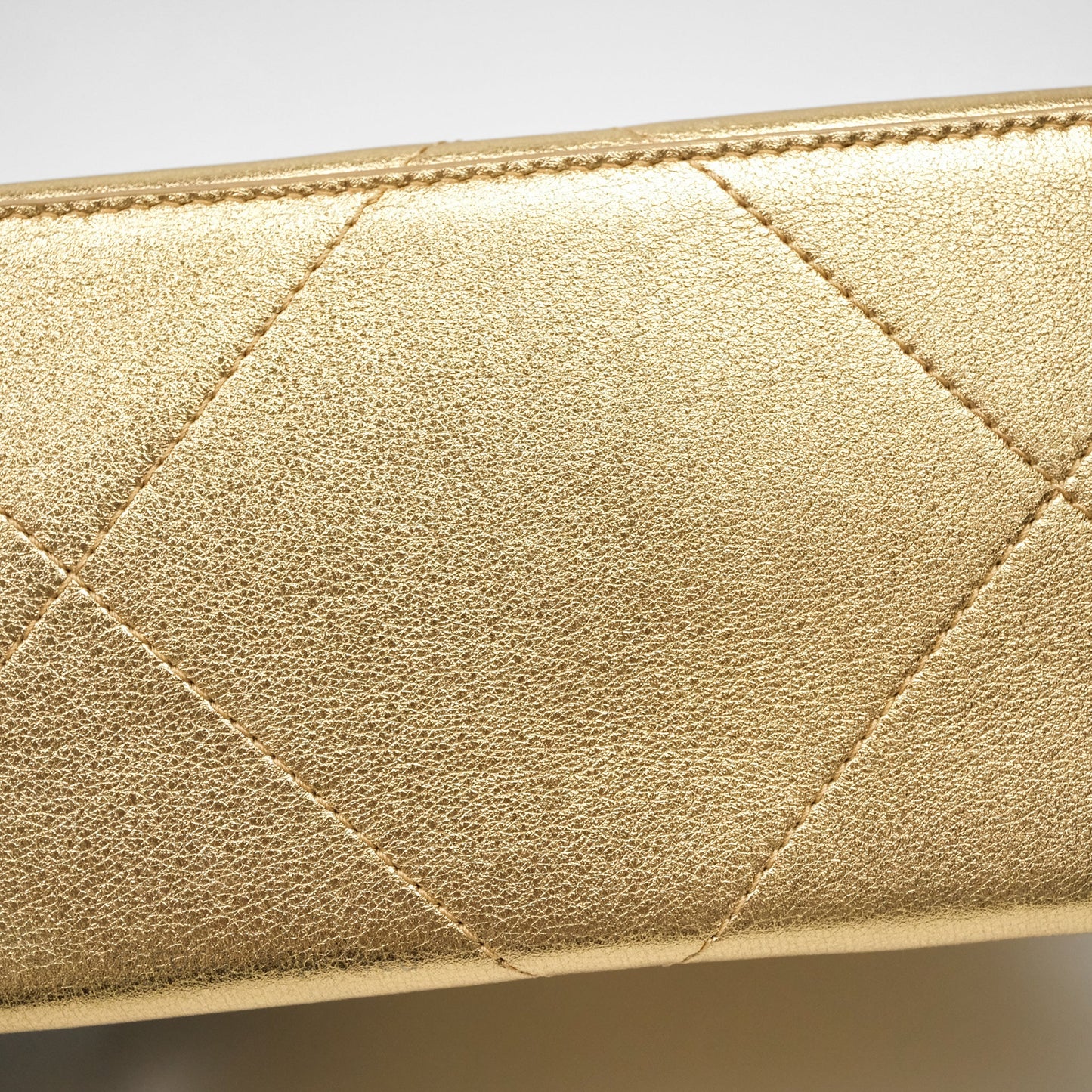 Chanel Calfskin Kiss Lock Frame Gold Bag