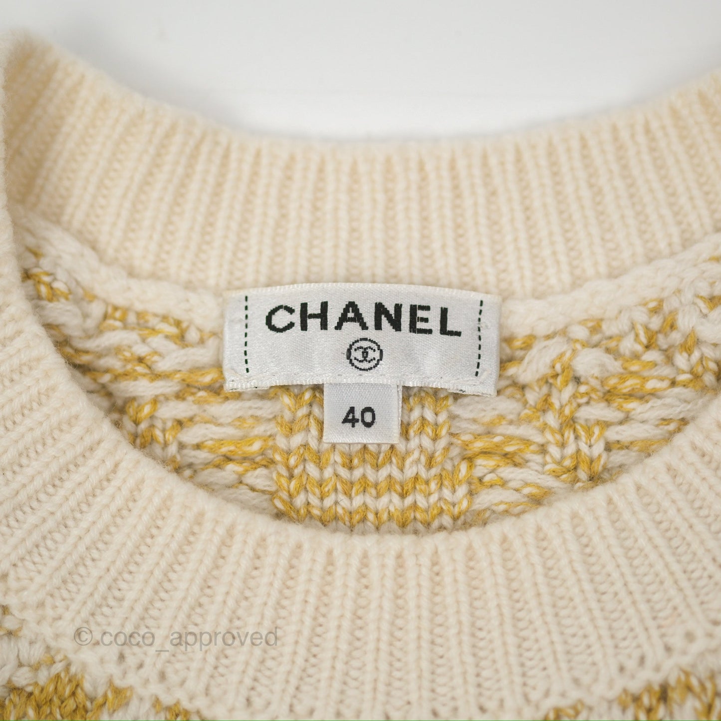 Chanel CC Chain Cashmere Knit Sweater Size 40
