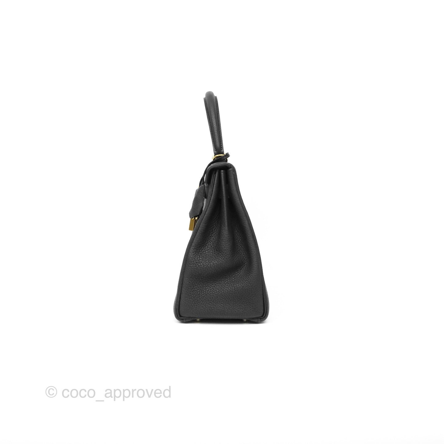 Hermès Kelly 28 Retourne Noir Black 89 Clemence Gold Hardware