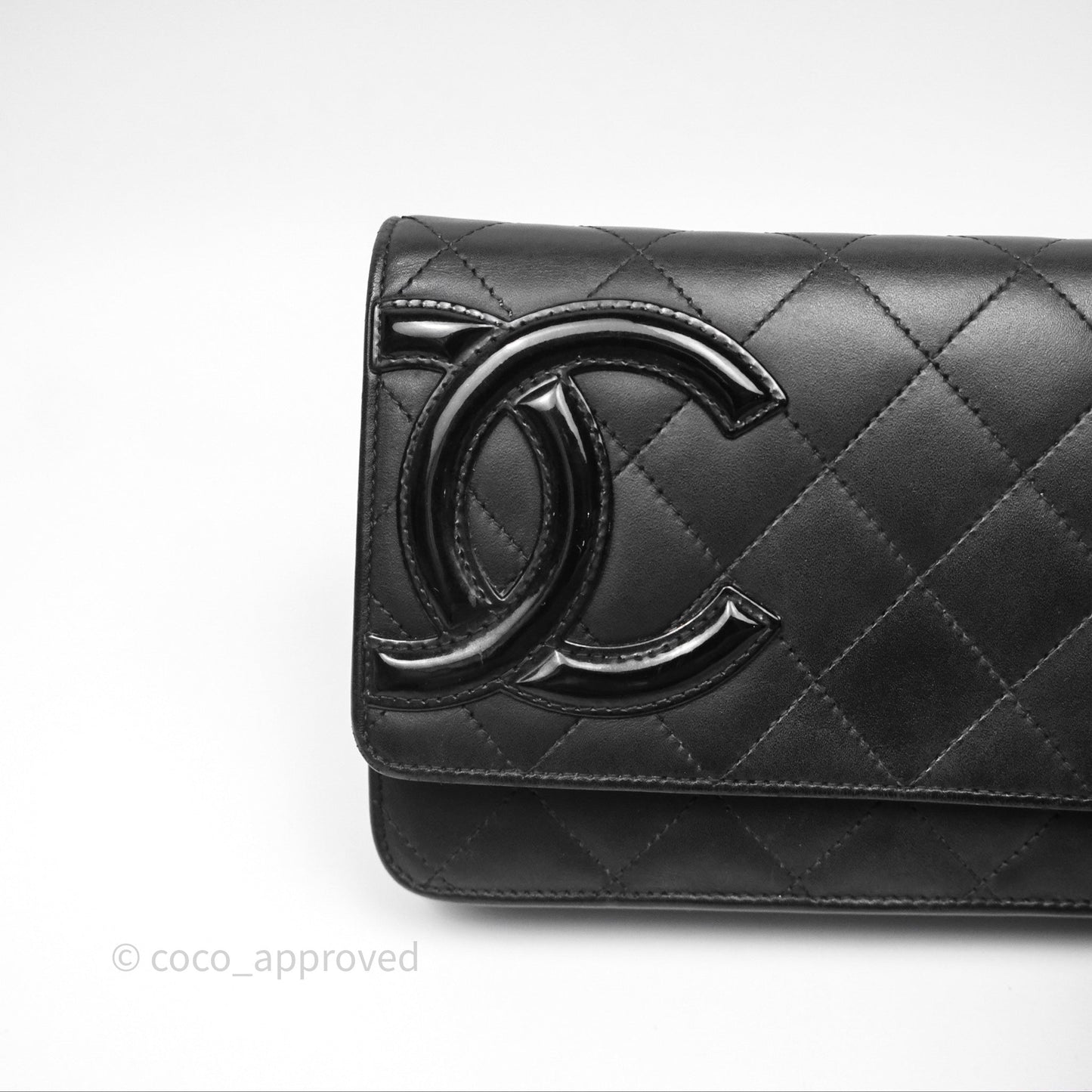 Chanel Quilted Wallet on Chain WOC Cambon Black Calfskin Silver Hardware