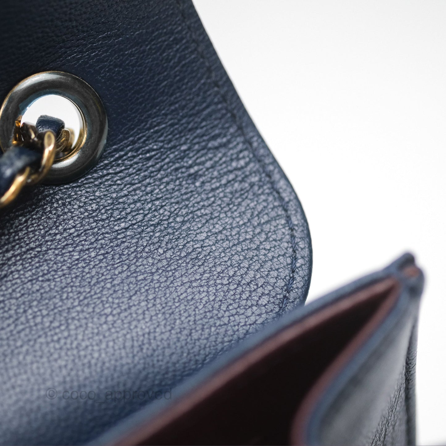 Chanel Beauty Lock Flap Bag Navy Sheepskin Aged Gold Hardware