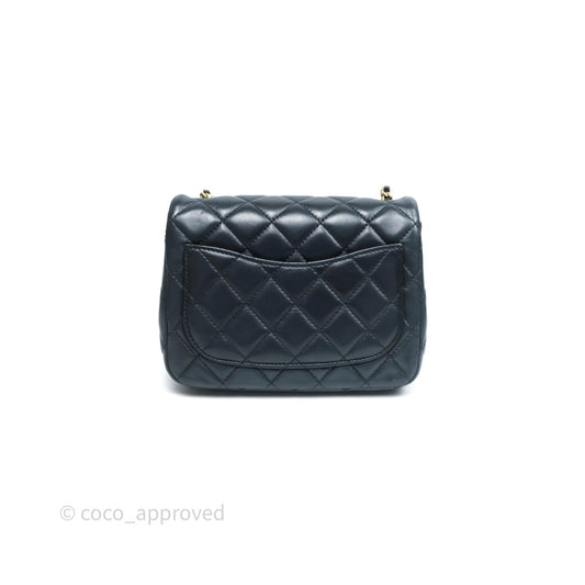 Chanel Pearl Crush Mini Square Quilted Black Lambskin Aged Gold Hardware
