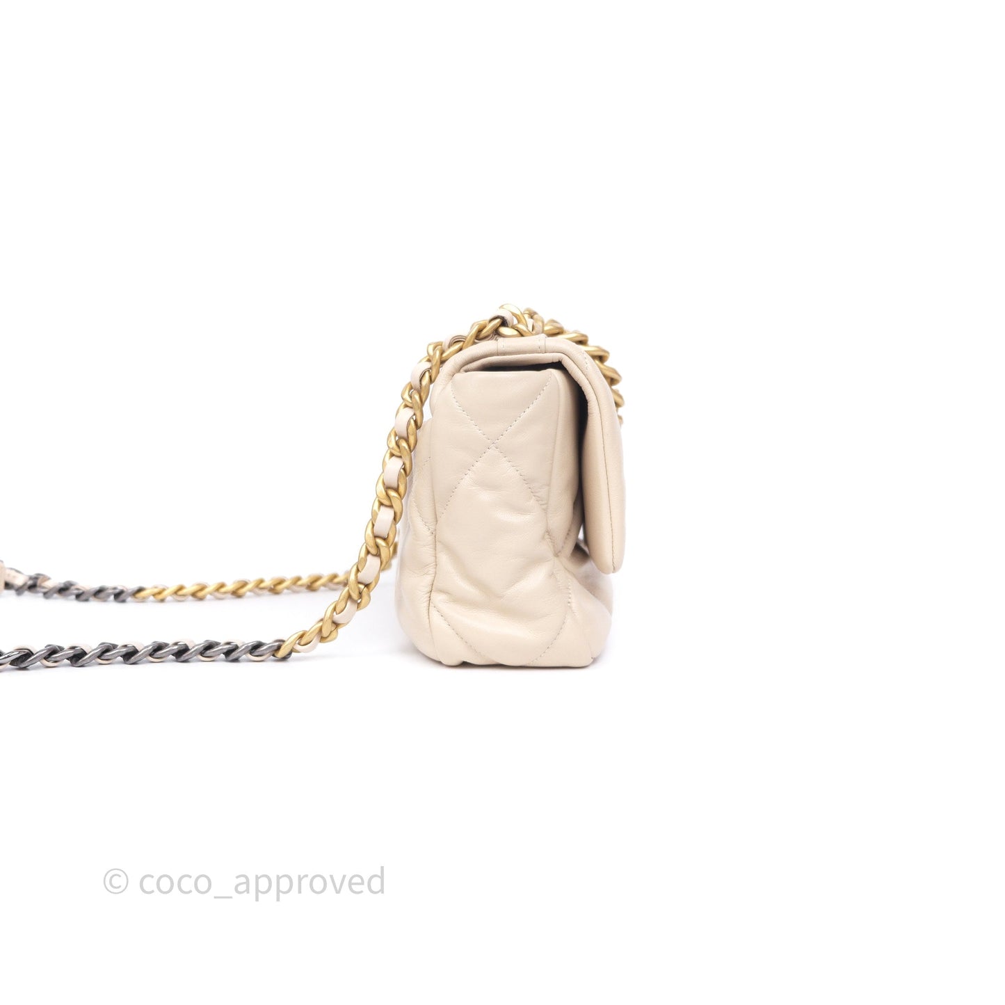 Chanel 19 Small Light Beige Mixed Hardware