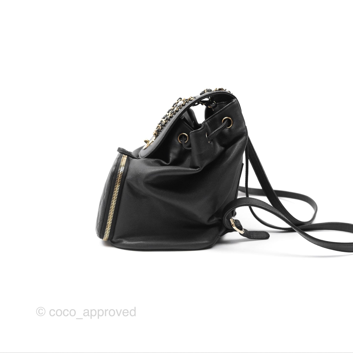 Chanel Quilted Business Affinity Backpack Black Caviar Gold Hardware