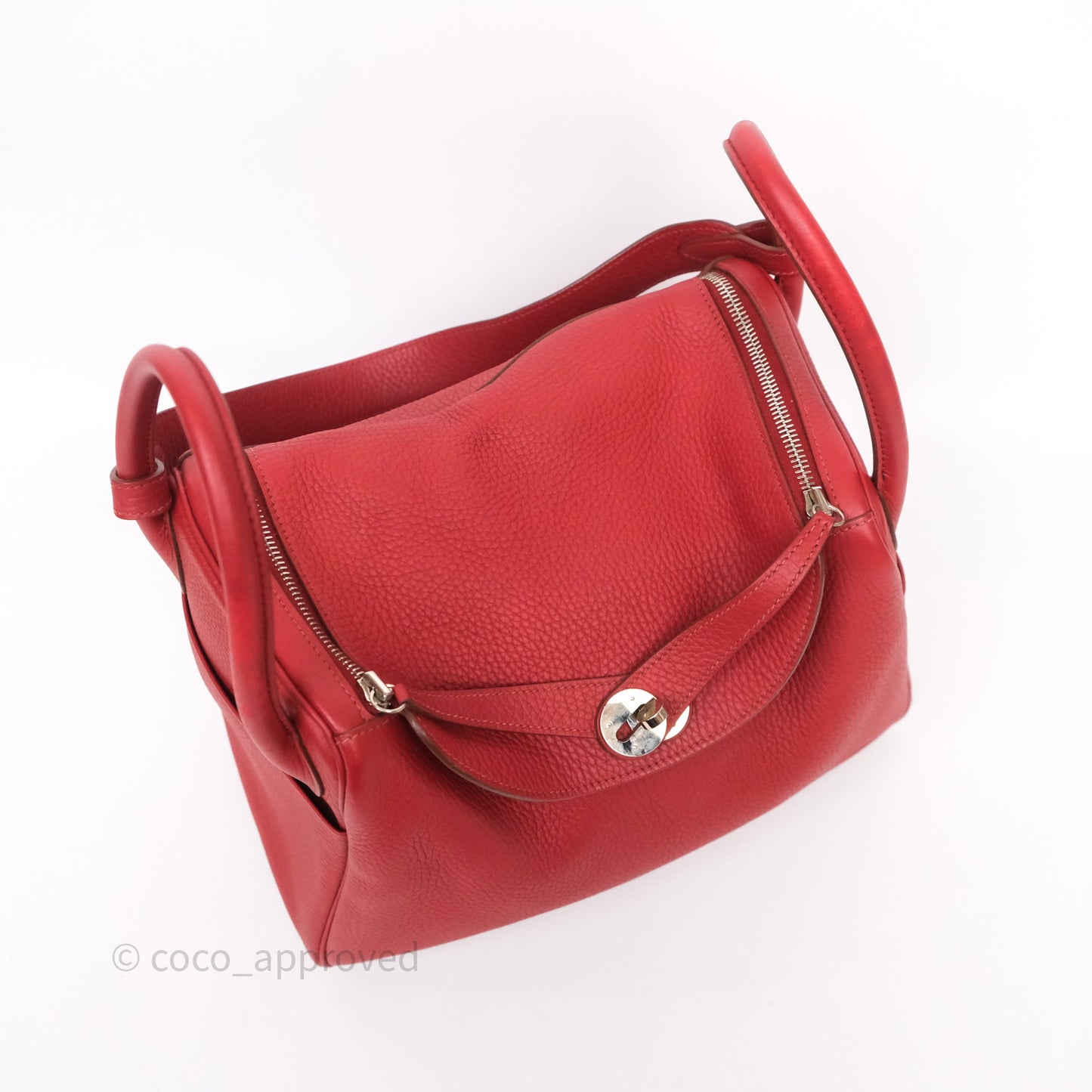 Hermès Lindy 30 Rouge Garance 54 Clemence Palladium Hardware