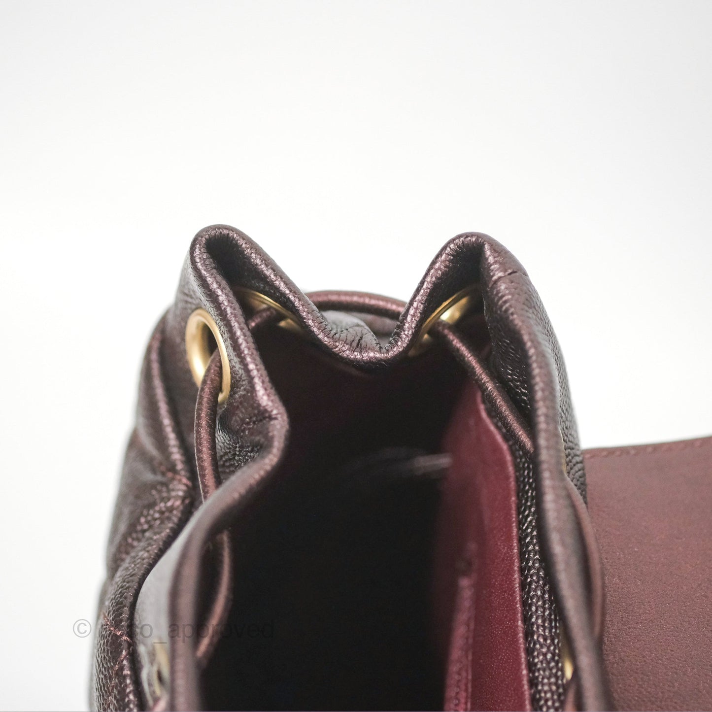 Chanel Quilted Filigree Backpack Iridescent Burgundy Caviar