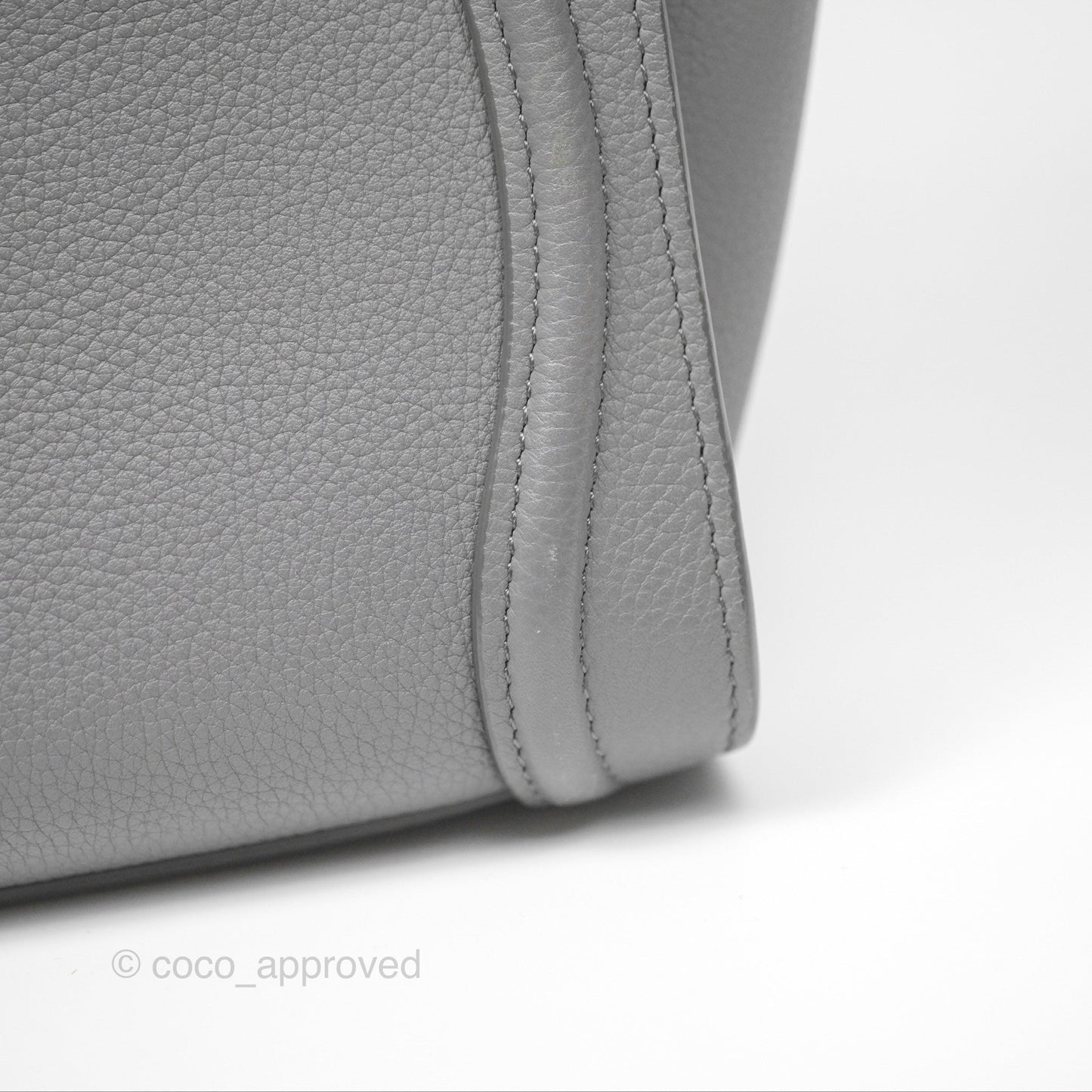 Celine Nano Luggage Bag Grey Drummed Calfskin