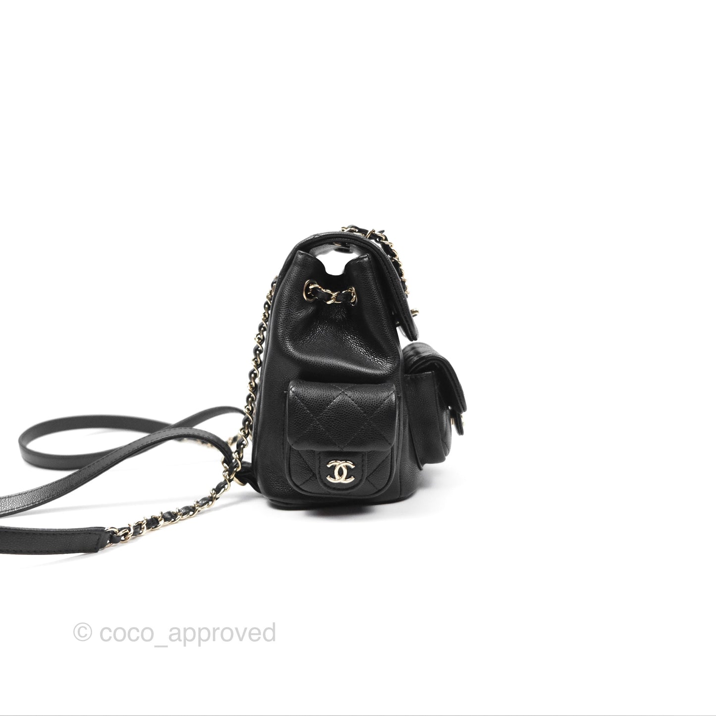 Chanel Small Duma Backpack Caviar Black Gold Hardware 23K