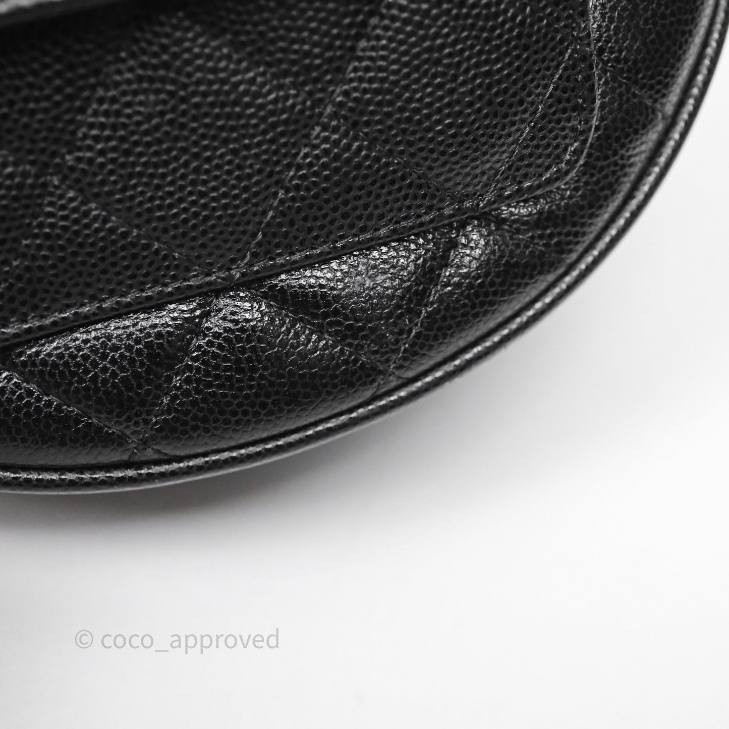 Chanel Quilted Polly Pocket Hobo Bag Caviar Black Gold Hardware
