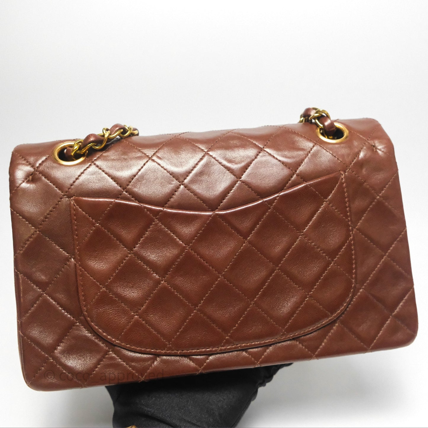 Chanel Vintage Small Classic Flap Brown Lambskin 24K Gold Hardware