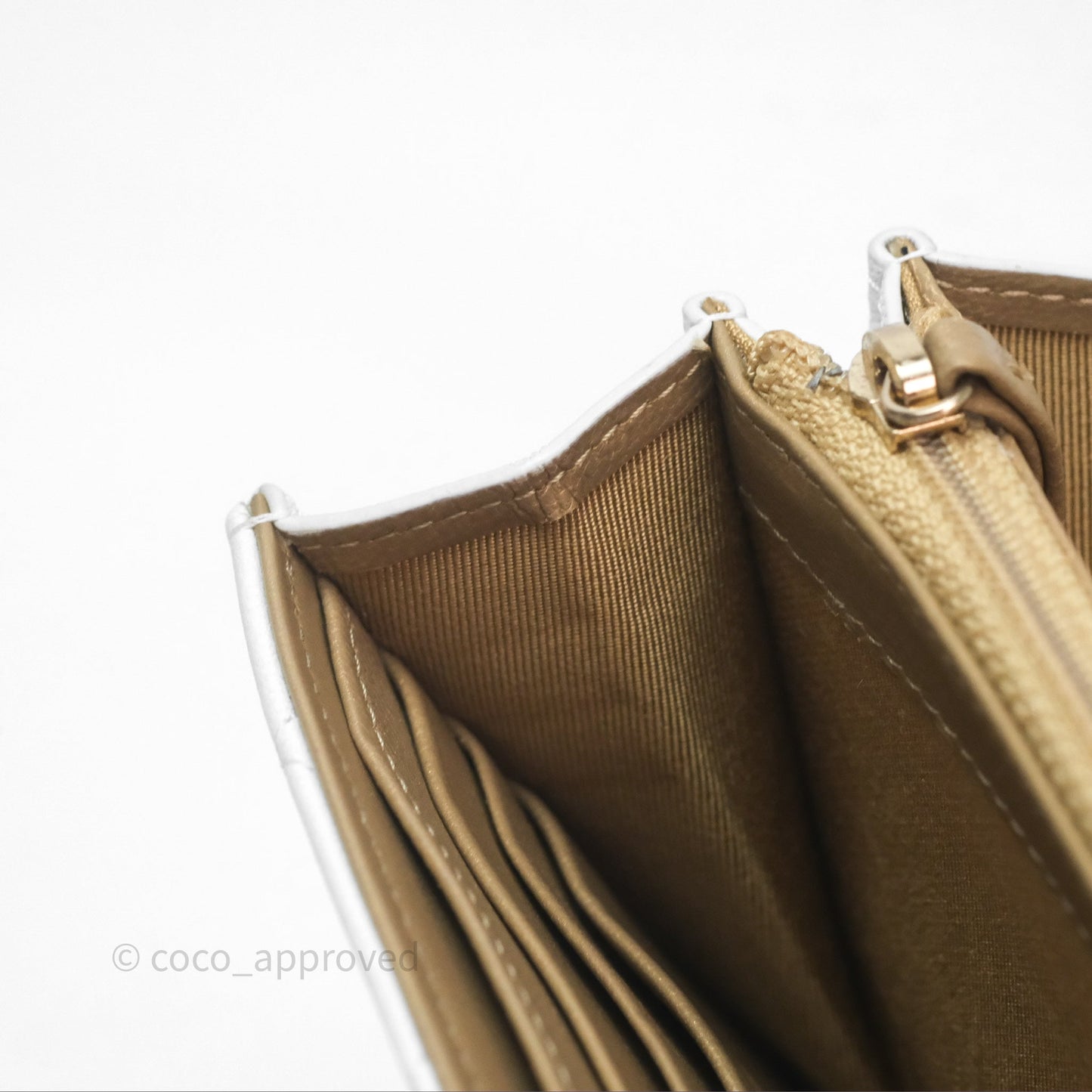 Chanel Quilted Mini Chic Pearls Flap Wallet On Chain WOC White Goatskin Aged Gold Hardware