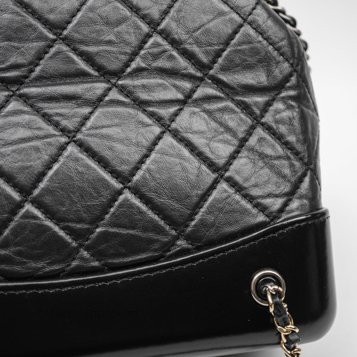 Chanel Small Gabrielle Backpack Quilted Black Aged Calfskin
