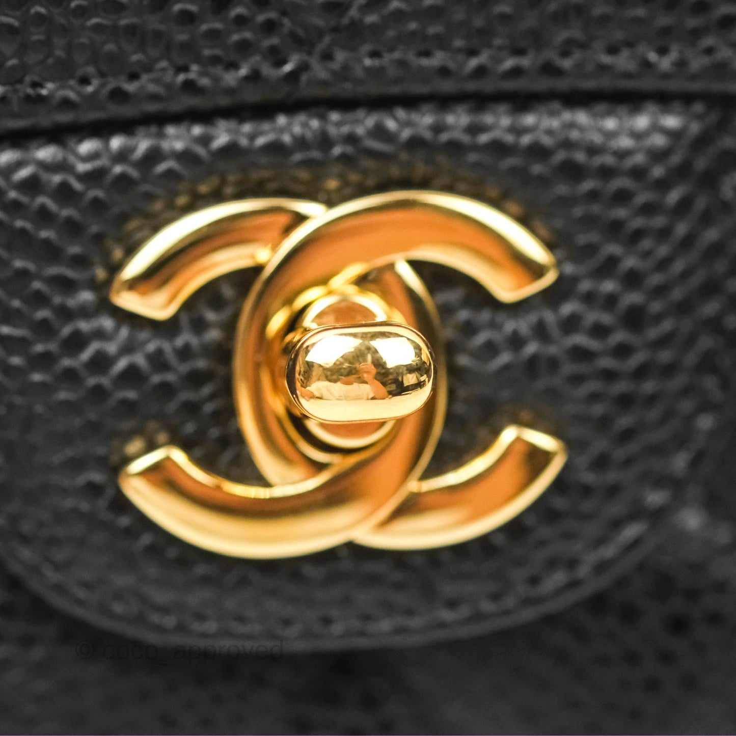 Chanel Classic M/L Medium Flap Quilted Black Caviar Gold Hardware