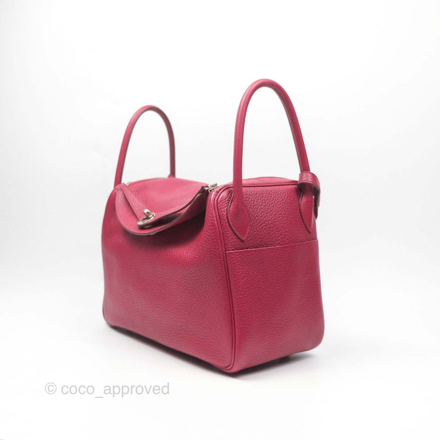 Hermès Lindy 30 Rubis Clemence Palladium Hardware