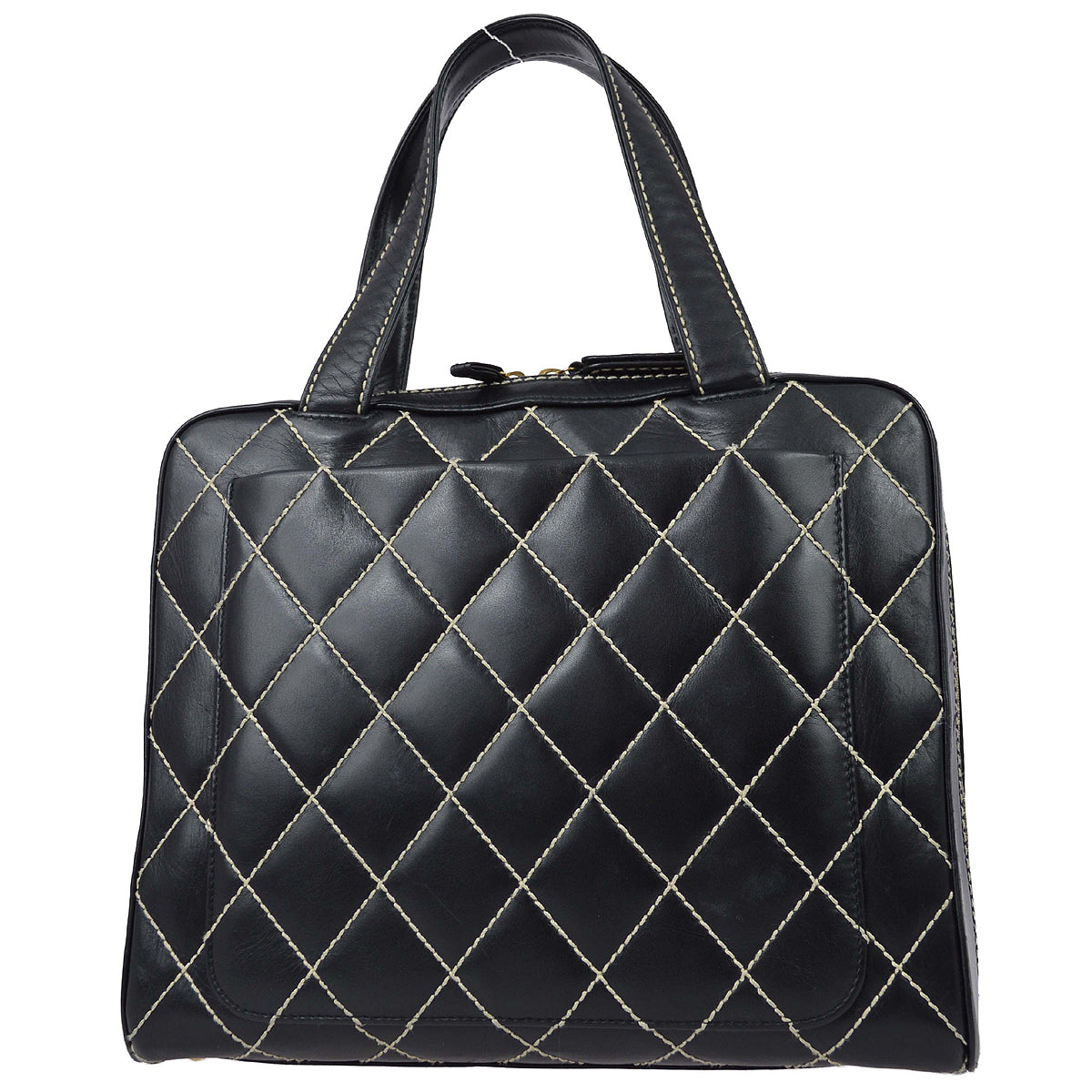 Luxury Chanel 2001-2003 Wild Stitch Handbag Black Calfskin