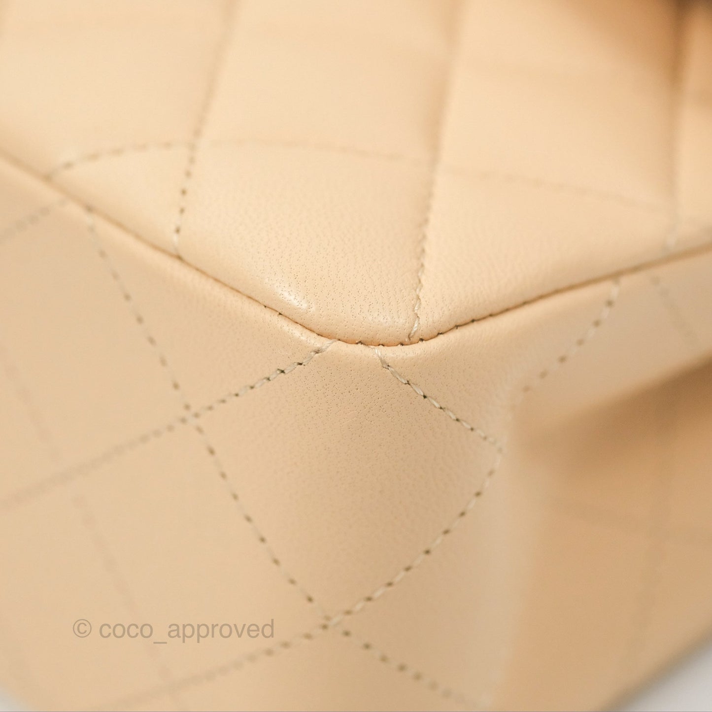 Chanel Small Quilted Classic Flap Beige Lambskin Gold Hardware