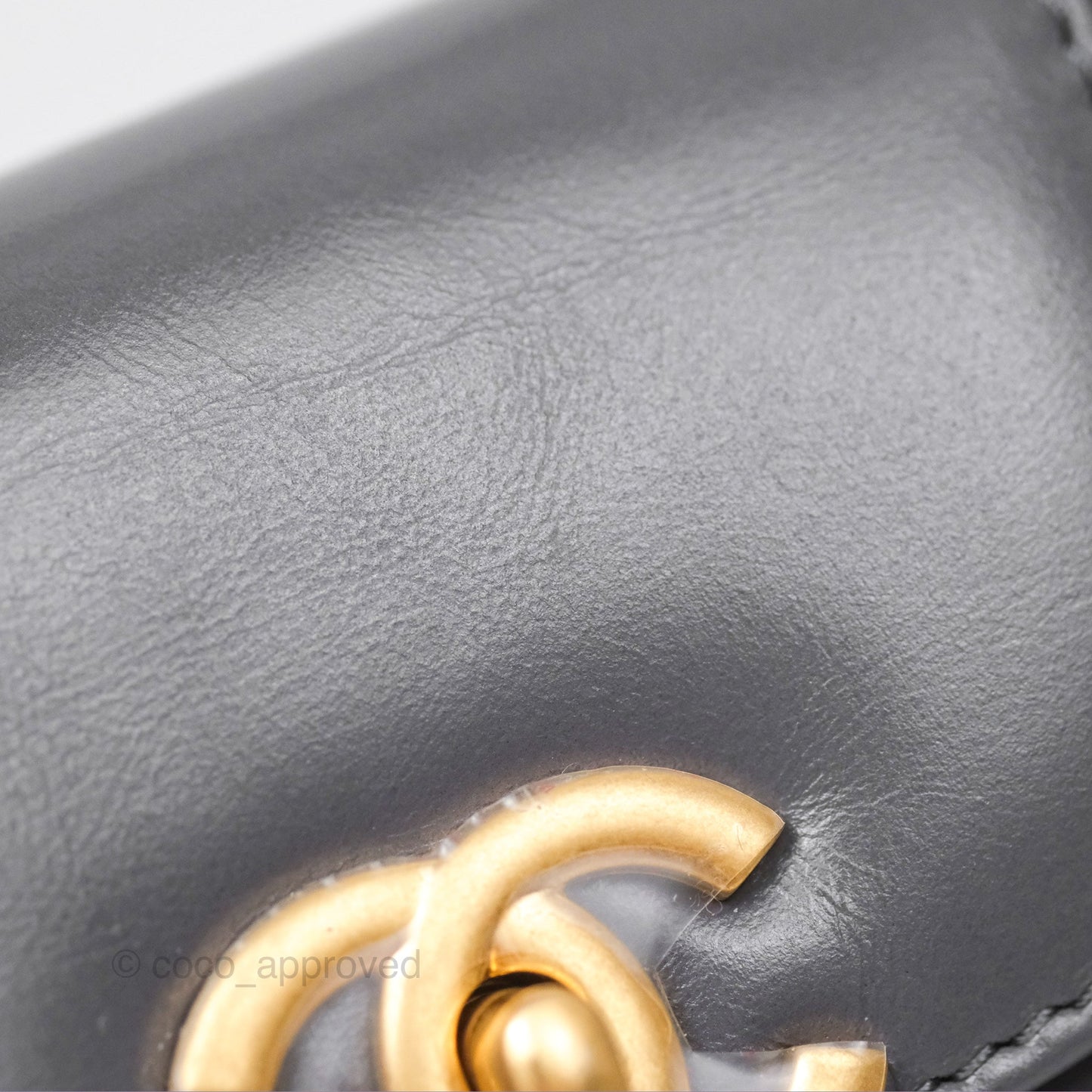 Chanel Kelly Bag Quilted Grey Shiny Calfskin Aged Gold Hardware